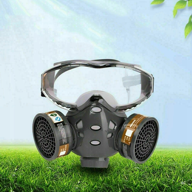 MASKA PRZECIWGAZOWA PEŁNA LAKIERNICZA GAZOWA 8201 2W1 + OKULARY Marka bez marki