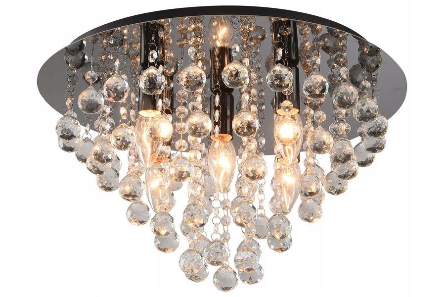 Stropní svítidlo glamour černá s krystaly do ložnice obývacího pokoje 46 cm Reality