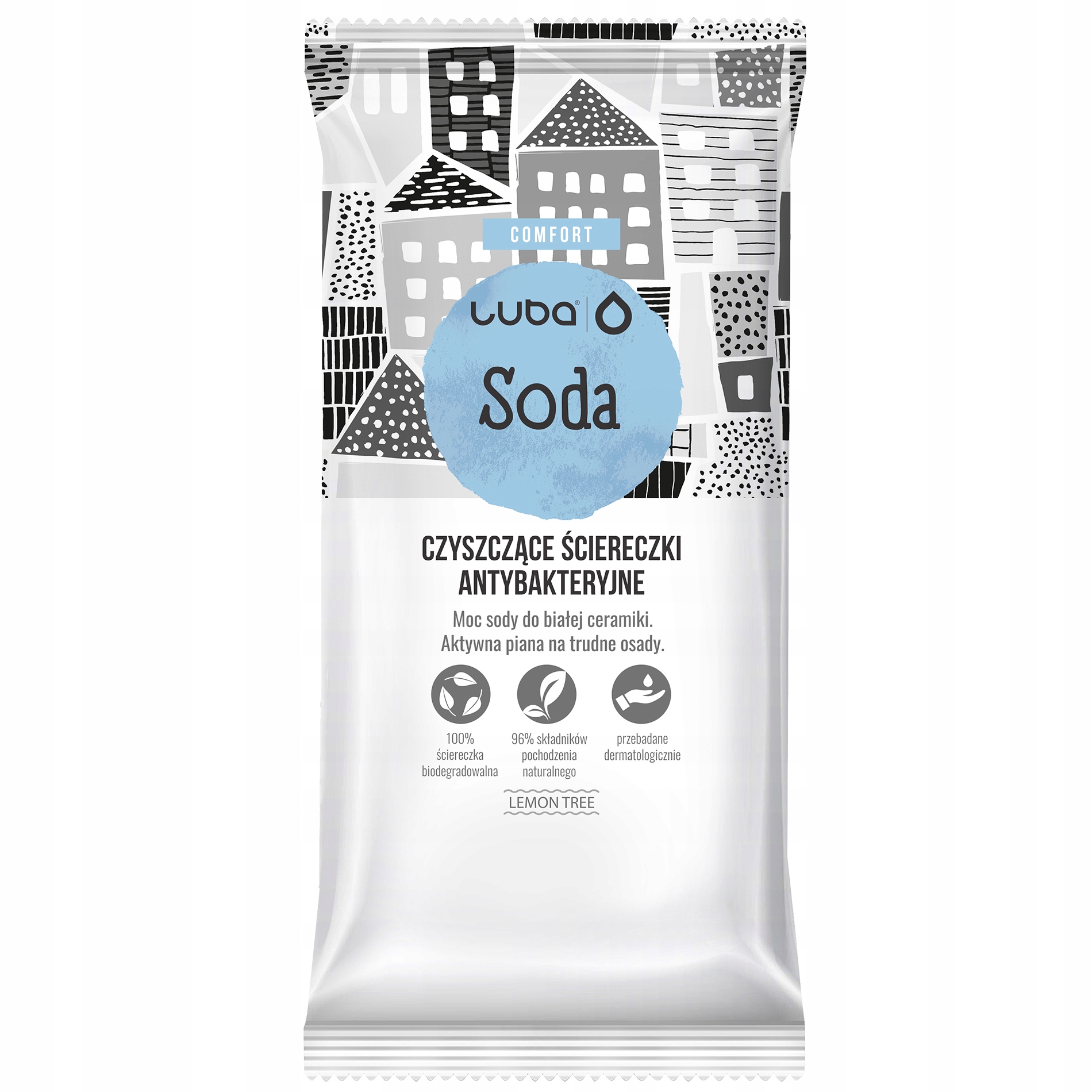 6X Luba Comfort Antibakteriální utěrky Univerzální Soda 24 kusů