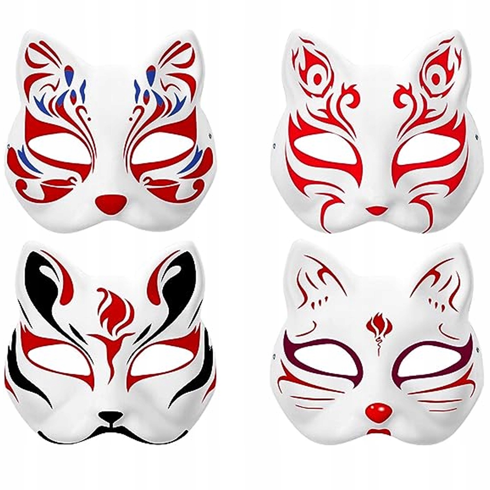 5SZT MASKA NA TWARZ DLA KOTA THERIAN COSPLAY DO MALOWANIA DIY BIAŁY PAPIER Model MASKA KOTA