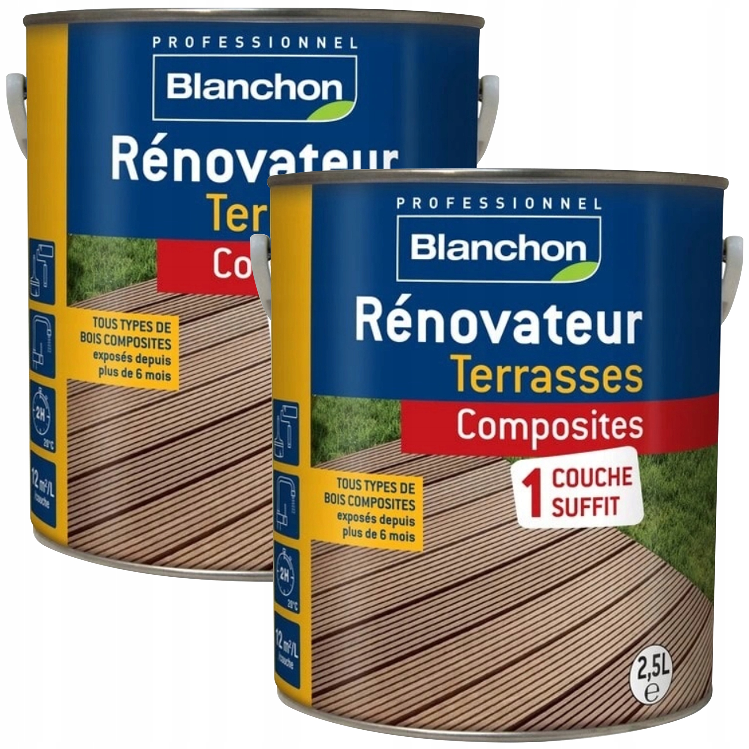 2ks Blanchon renovátor pre kompozitné terasy 2,5L Wpc