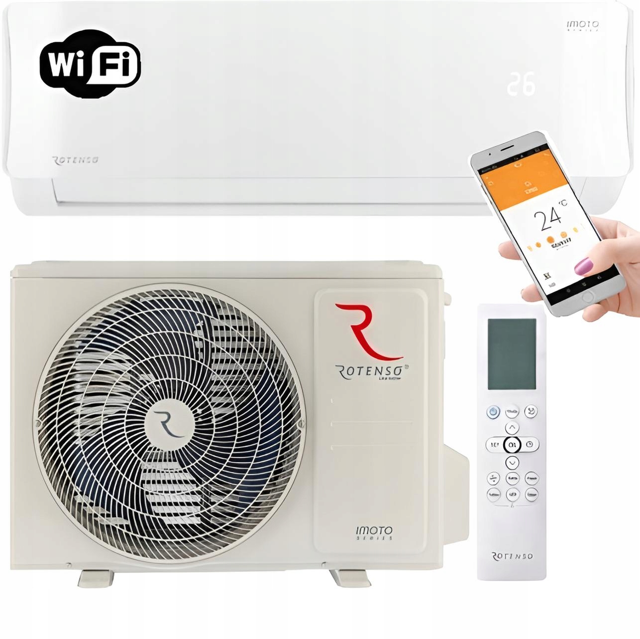 Klimatyzacja Rotenso Imoto X 3,5kW Wi-fi 4D, Jonizacja, Grzałki, Filtr Hepa