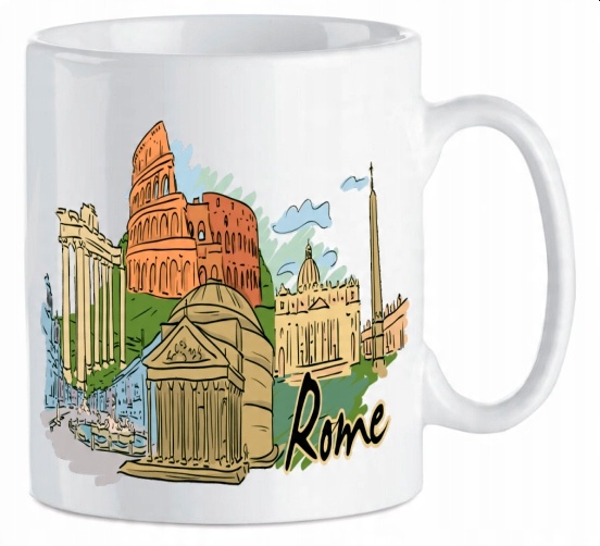 

Kubek ceramiczny znane miejsca Rzym Roma Włochy