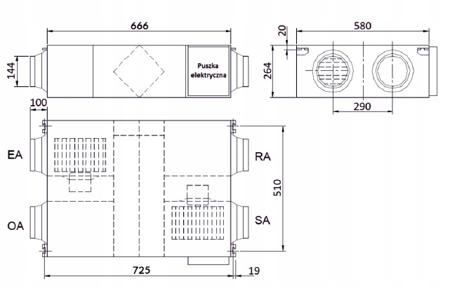 Rekuperator 200m3/h - Reventon Inspiro BASIC Stan opakowania oryginalne