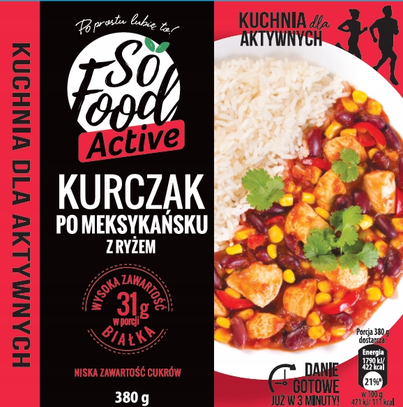 3x Kuře Po Mexicku S Rýží 380 g So Food (active)