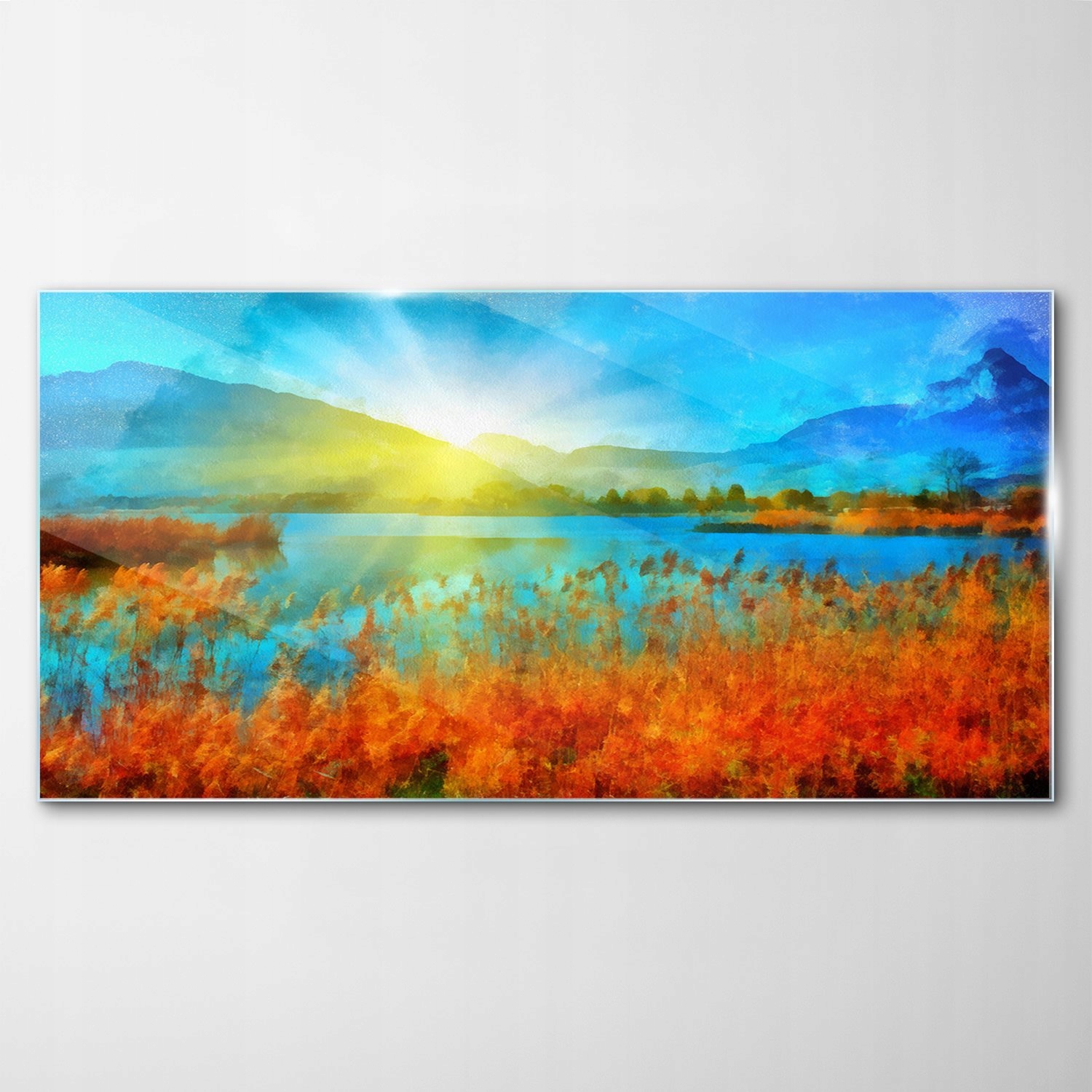 Obraz na skle Dekor hory krajina slnko 120x60