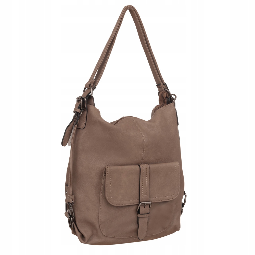 TAUPE TOREBKA DAMSKA PLECAK CAPPUCCINO 2w1 WOREK TORBA SHOPPER JGL Marka Gallantry Paris