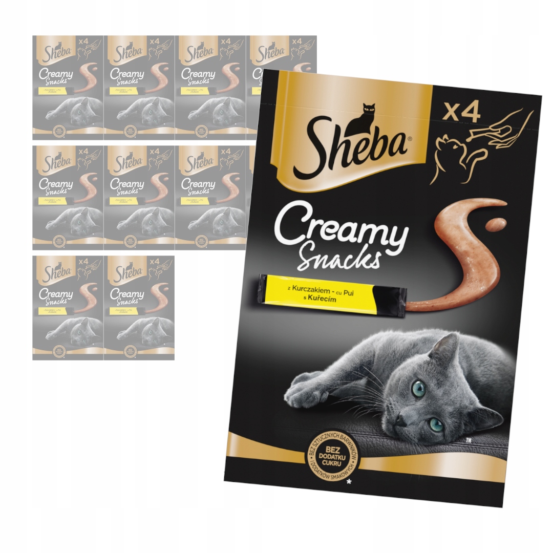 Levně Sheba Creamy Snacks 11x48g Krémová Pamlsek s kuřecím masem Pro Kočky