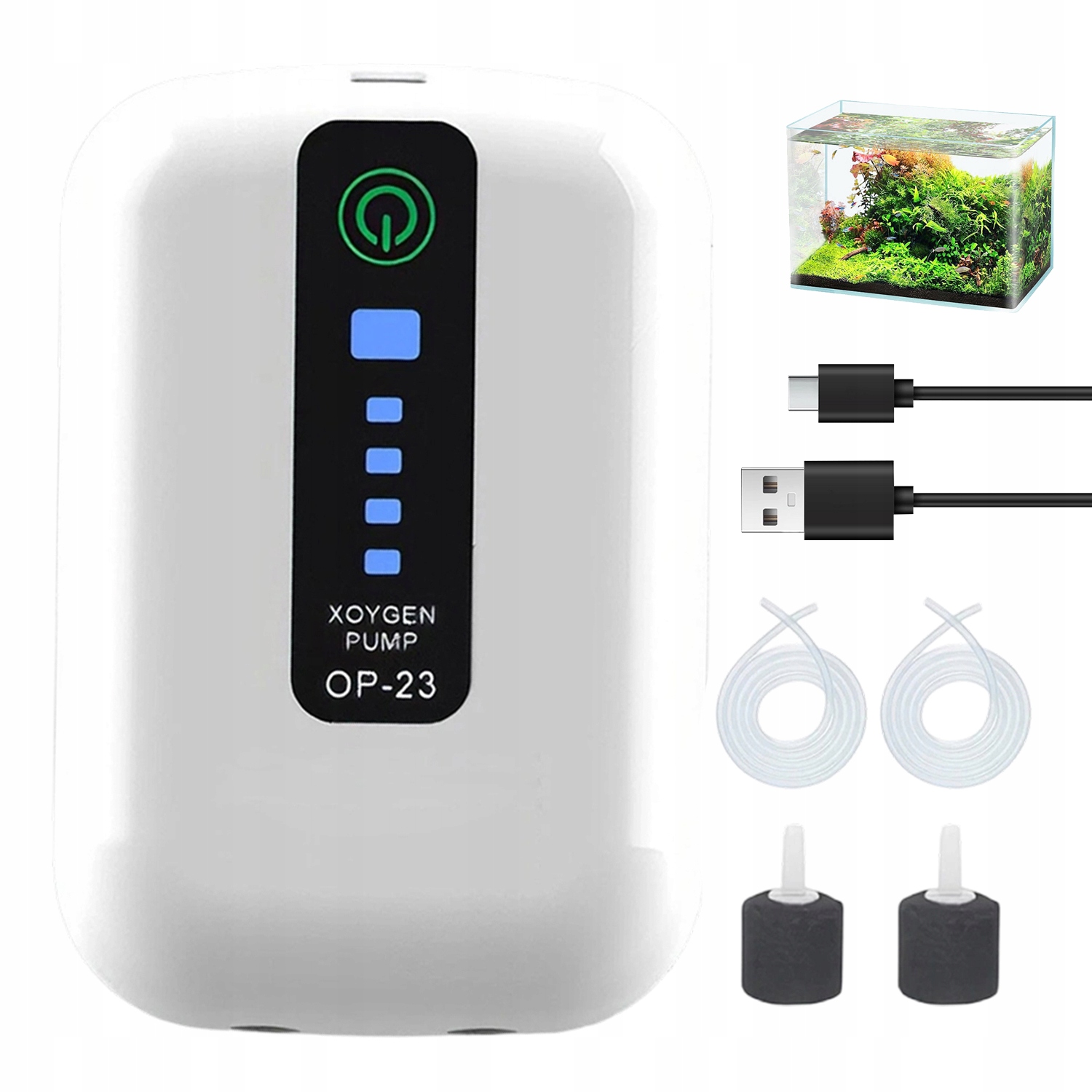 Levně Vzduchová Pumpa Do Akvária S Regulací Výkonu Sada 2W 2X 1.5 L/h