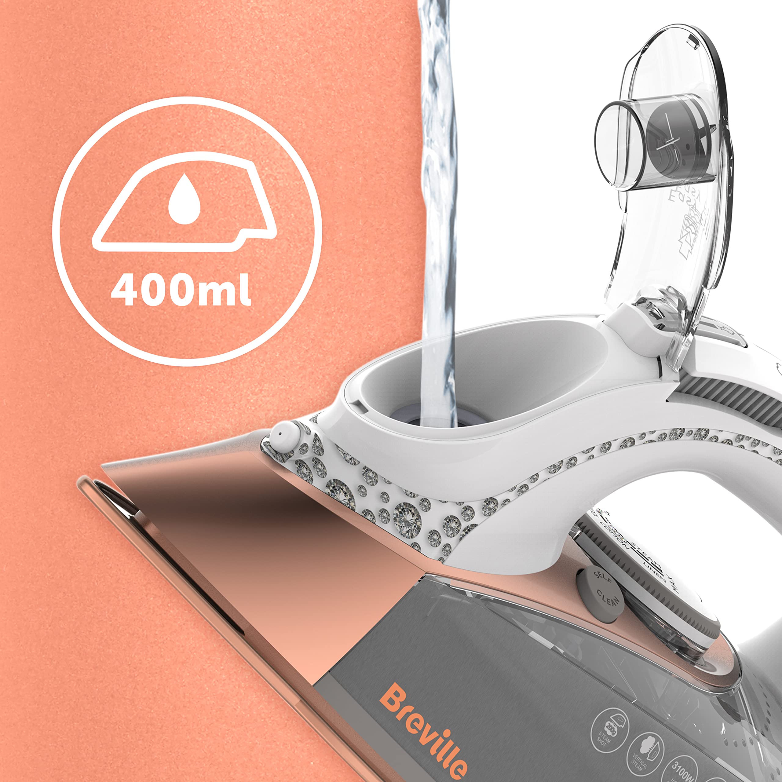 Breville Żelazko Parowe DiamondXpress 2800W Ceramiczna Stopa — miniatura 5