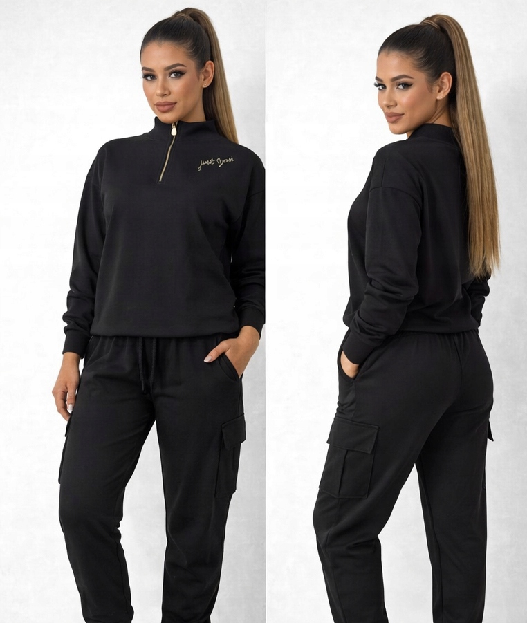 Megi Collection Teplákovka Dámský Noa Gold s výšivkou, kapsáče L/XL/2XL