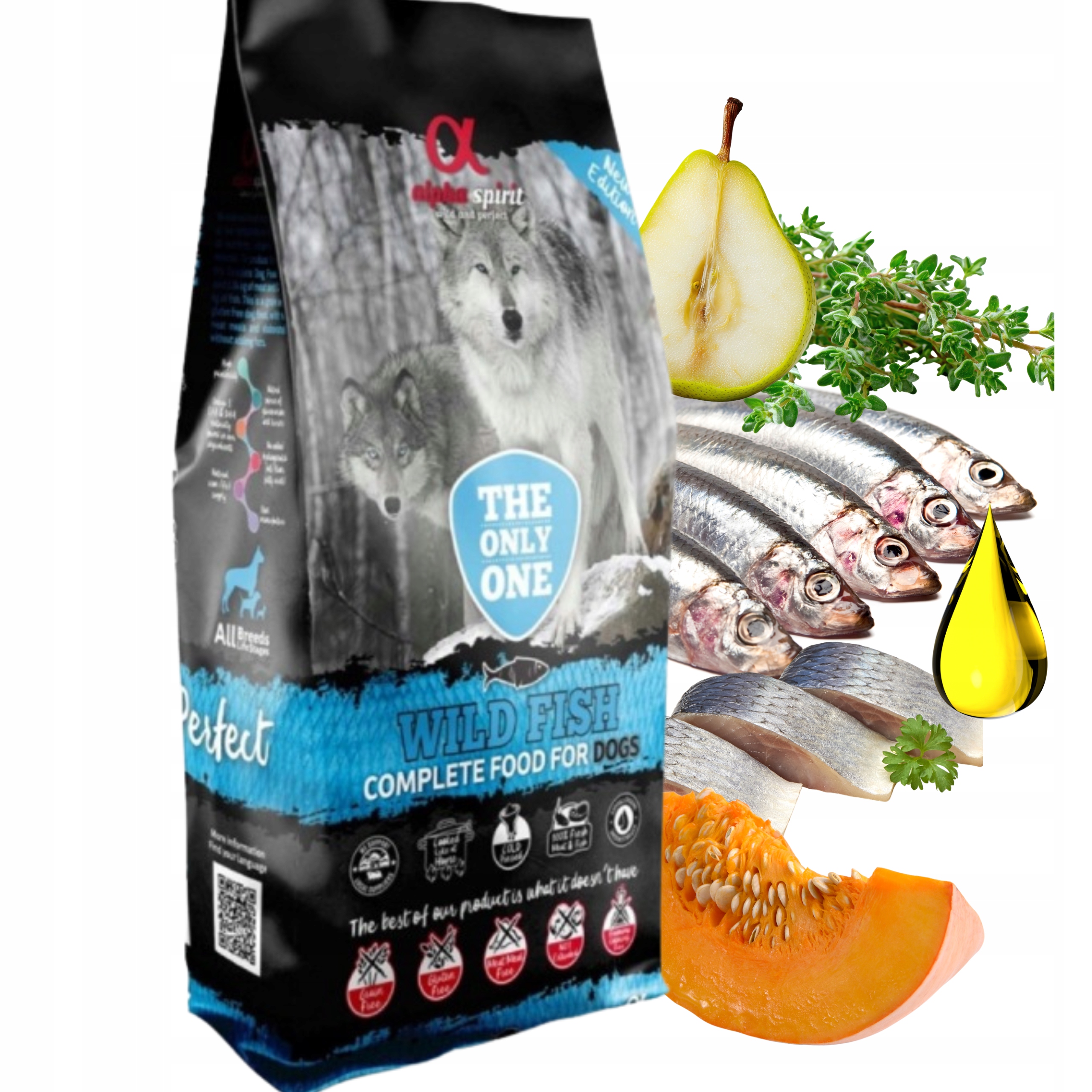 Alpha Spirit Wild fish Pełnoporcjowa sucha miękka karma dla psów 12kg