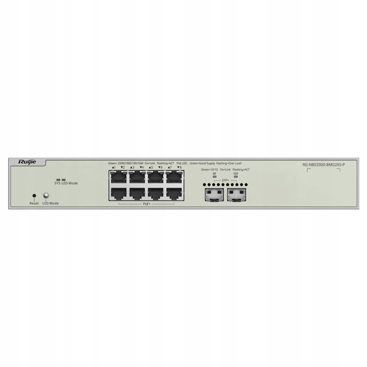 Ruijie Reyee RG-NBS3300-8MG2XS-P Switch, 10 portů, 8x2,5GE