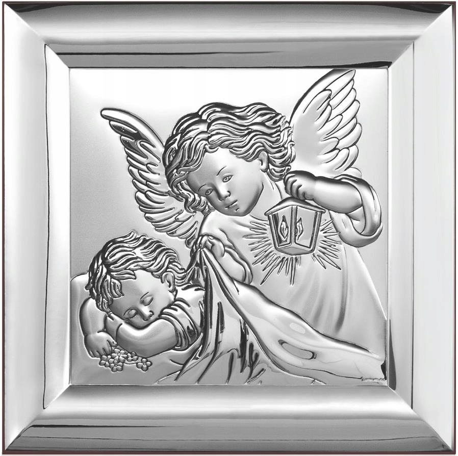 Obrázek stříbrný Křest Svatý suvenýr 8 x 8 cm