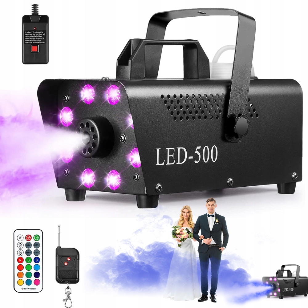 Mlhový Stroj Přesné Ovládání 2 Ovladače 12 Barev