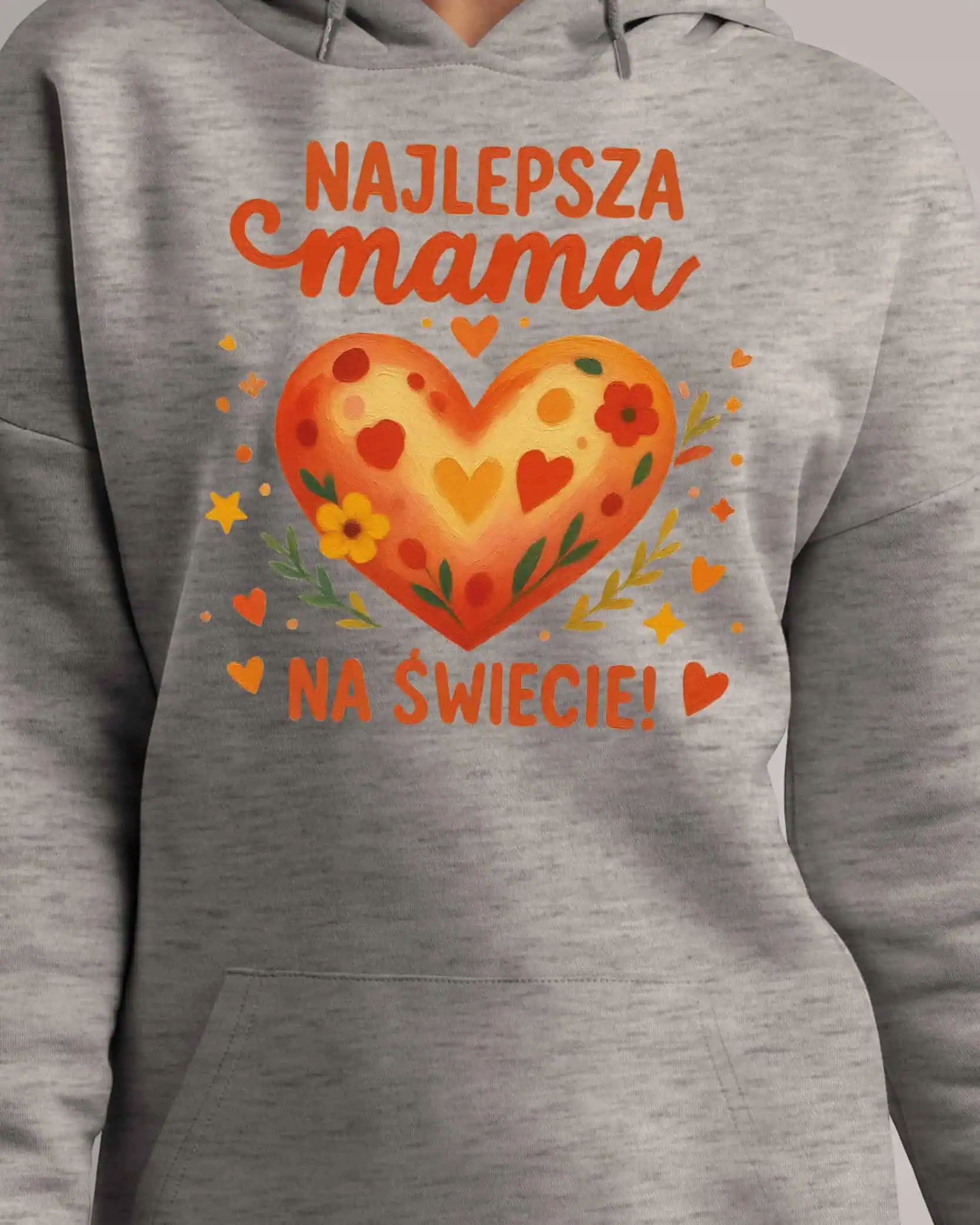 Mikina s kapucí pro maminku Nejlepší maminka na světě Šedá M