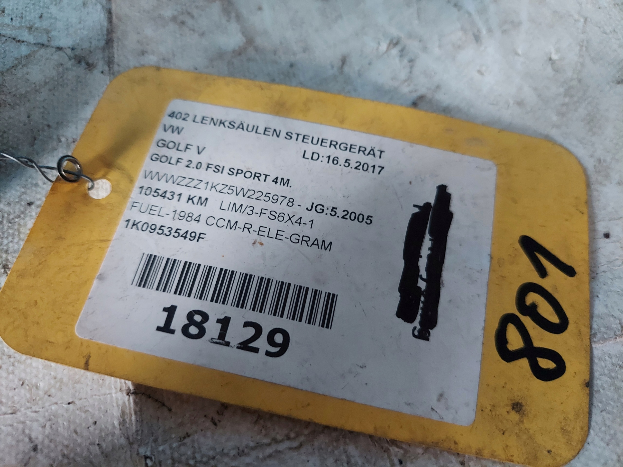 GOLF V 2.0 TDI 1K0953549F modul Sensor KATA Kurvenlicht