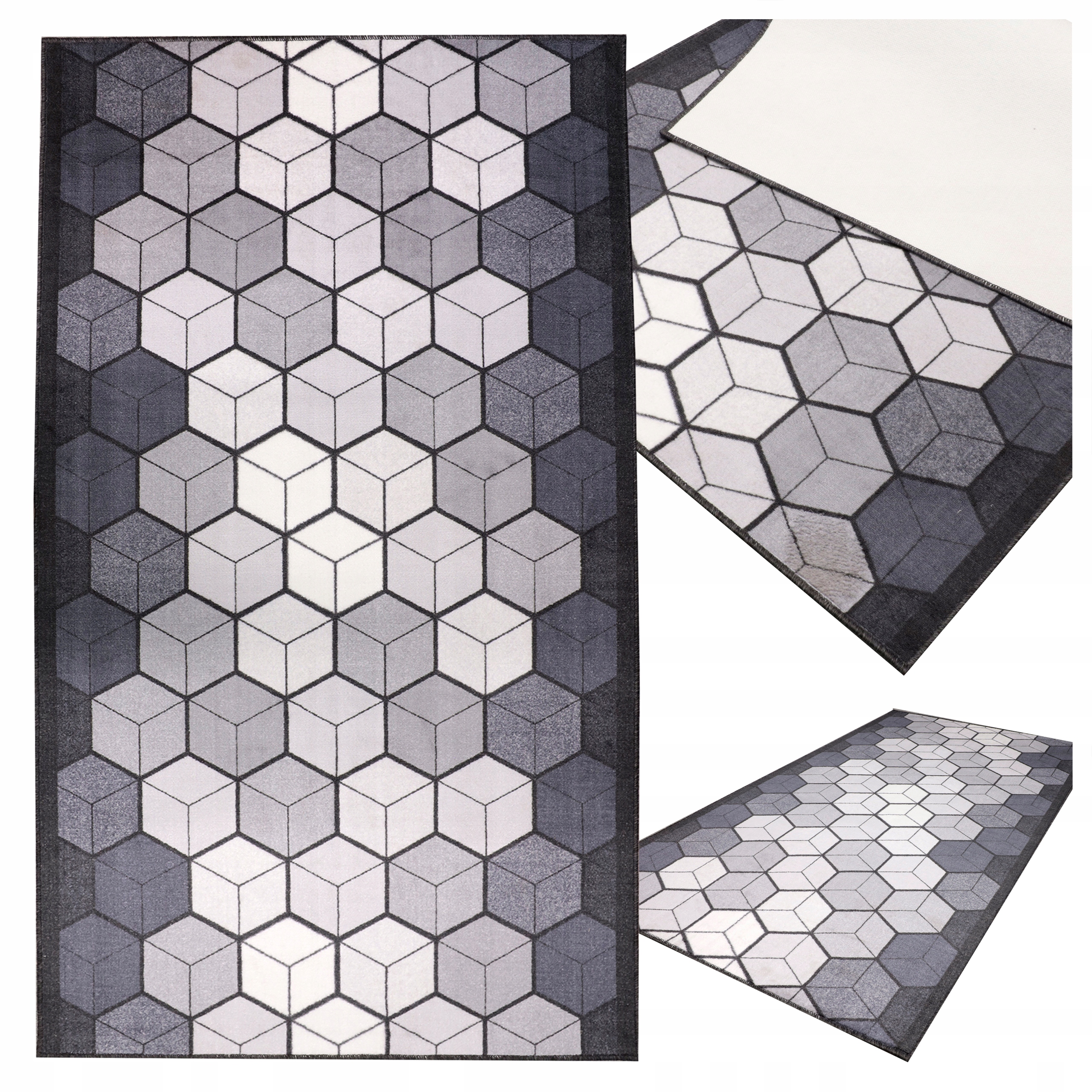 Koberec Cubik Běhoun Do Obývacího Pokoje Moderní Velký 100 X 150 CM