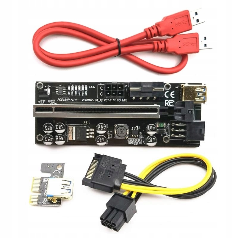 

Riser USB3.0 Pci-e 6PIN 010S + Plus 8 kondenatorów