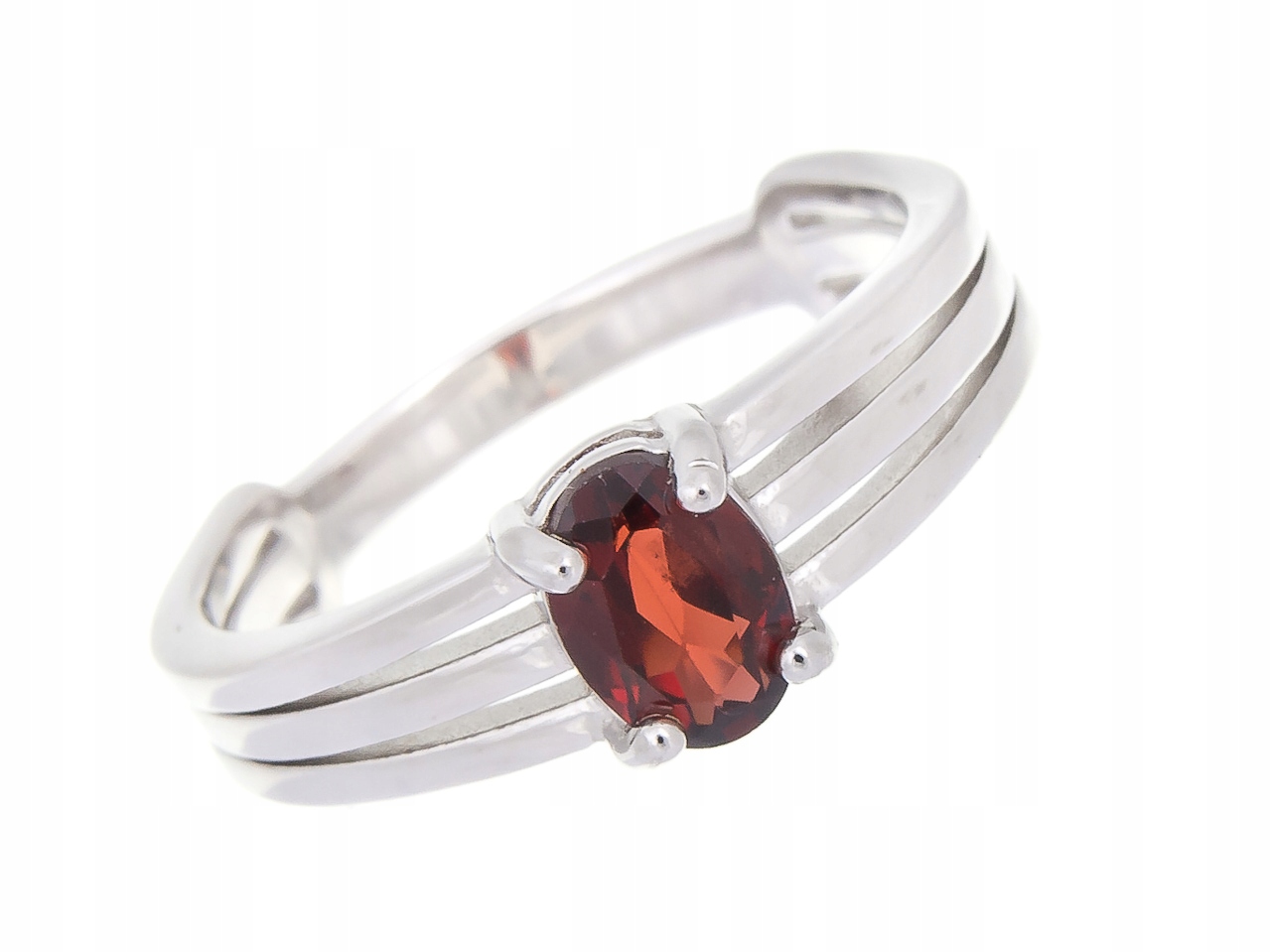 Stříbrný Prstýnek Prsten VEL.19 Granát Přírodní Dárek