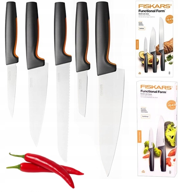 Fiskars Ff Komplet 5 Noży Stalowych W Pudełkach 1057557+1057559 Starter Set