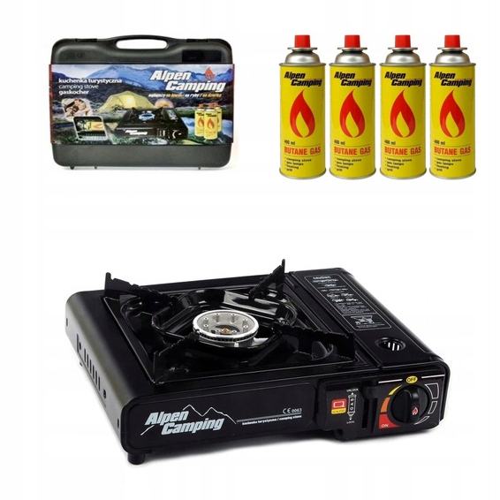 

Kuchenka Turystyczna Alpen-camping 2w1-2,2kW 4xGaz