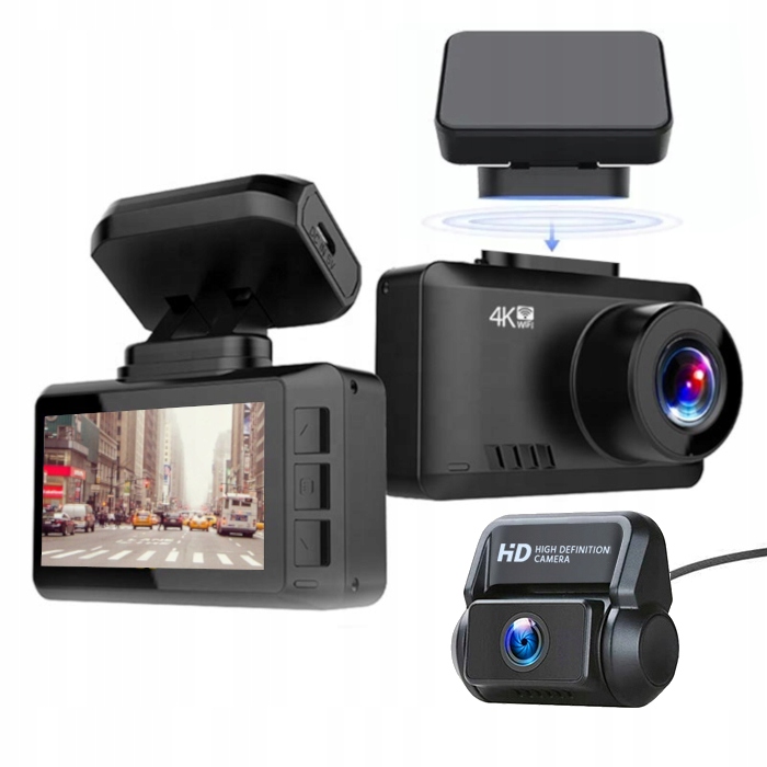 Wideorejestrator T8 DUO GPS WIFI 4K PRZOD TYL