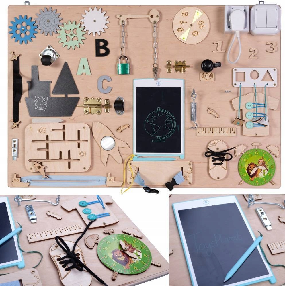 

Tablica Manipulacyjna Sensoryczna Montessori XXL