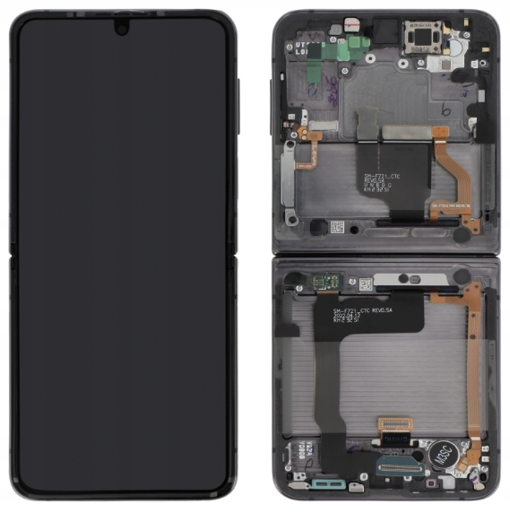 100% Originální LCD displej Rámeček Samsung Z Flip 4(5G) F721B Grafit