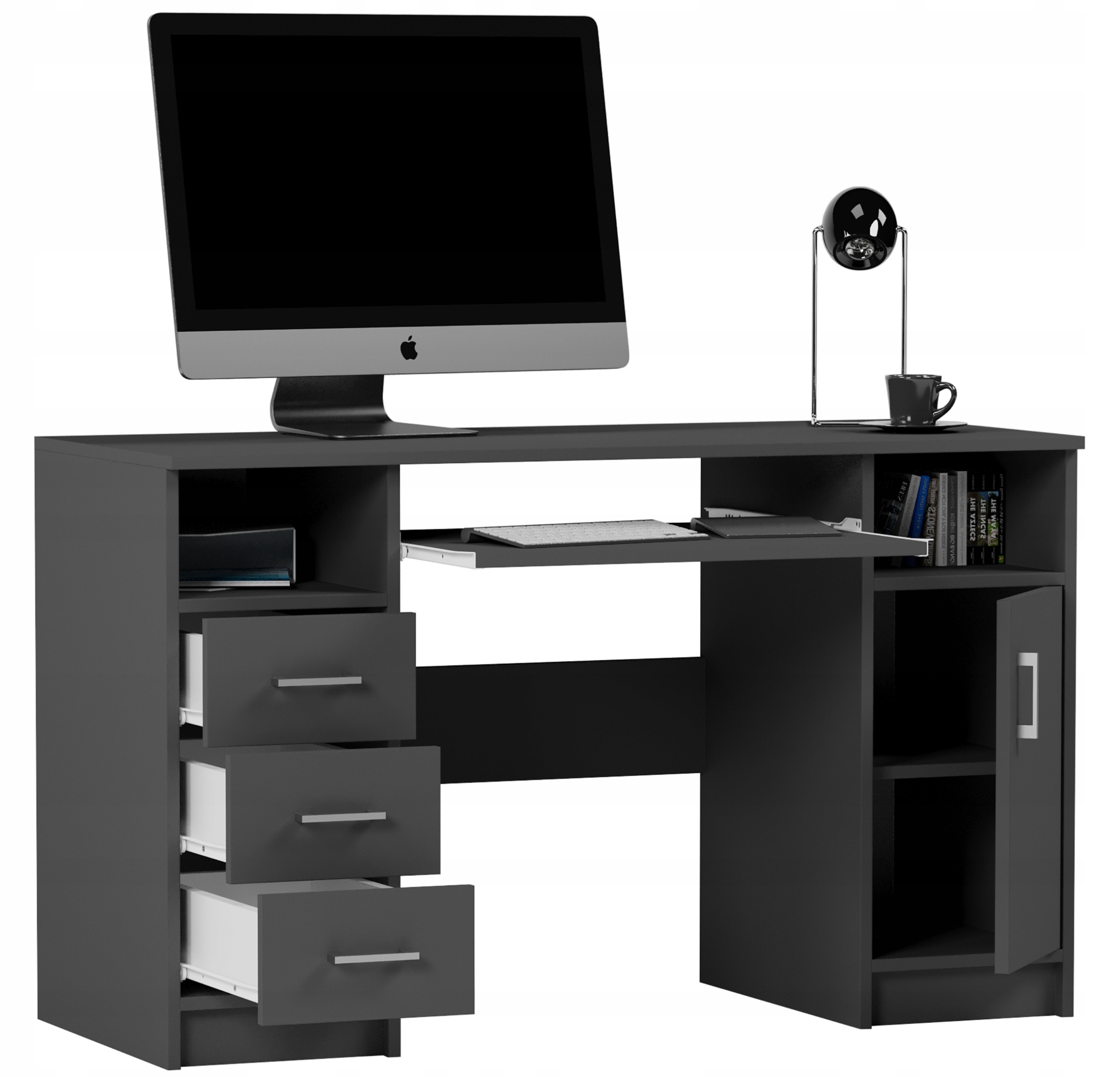 Biurko komputerowe stolik 124cm sonoma N-11 ANTRACYT