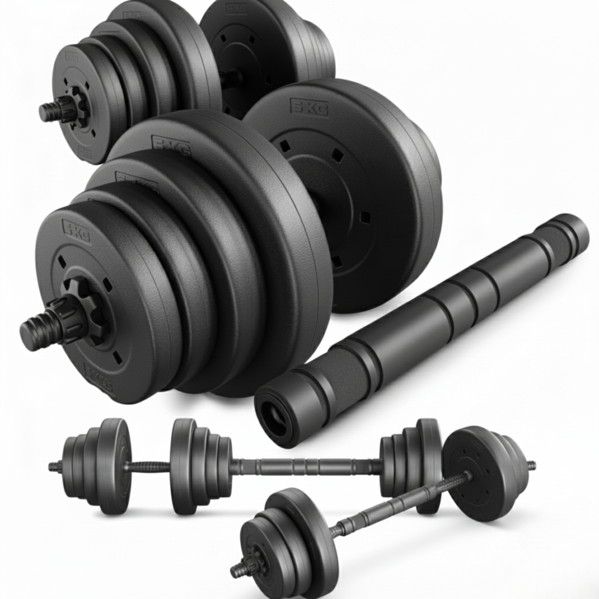 Hantle regulowane bitumiczne sztanga 40kg zestaw hantli 2x20kg Fitchemy