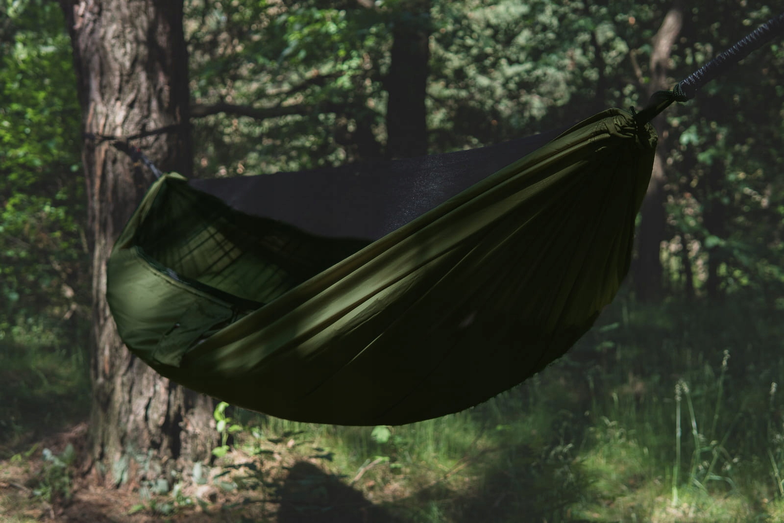 Hojdacia sieť TigerWood Vážka V2 Khaki s moskytiérou Single Zip