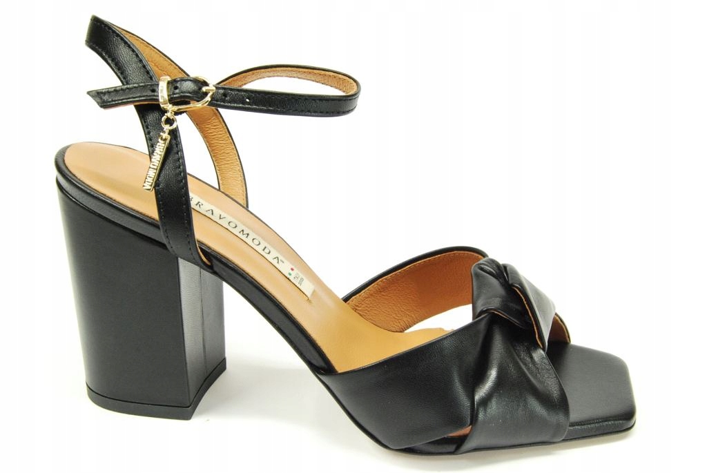 

Bravo Moda 1907 Sandałki słupek czarne Skóra r. 38