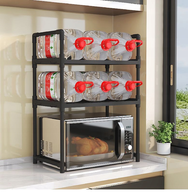 PÓŁKA KUCHENNA pod mikrofalówkę SZAFKA ORGANIZER CZARNA 3poziomy 48cm REGAŁ Głębokość mebla 26 cm