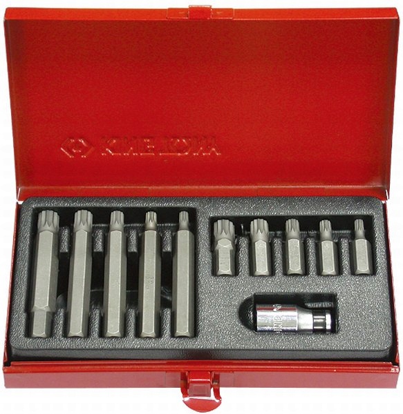 ZESTAW BITOW 10mm SPLINE M5 M12 11 czesci