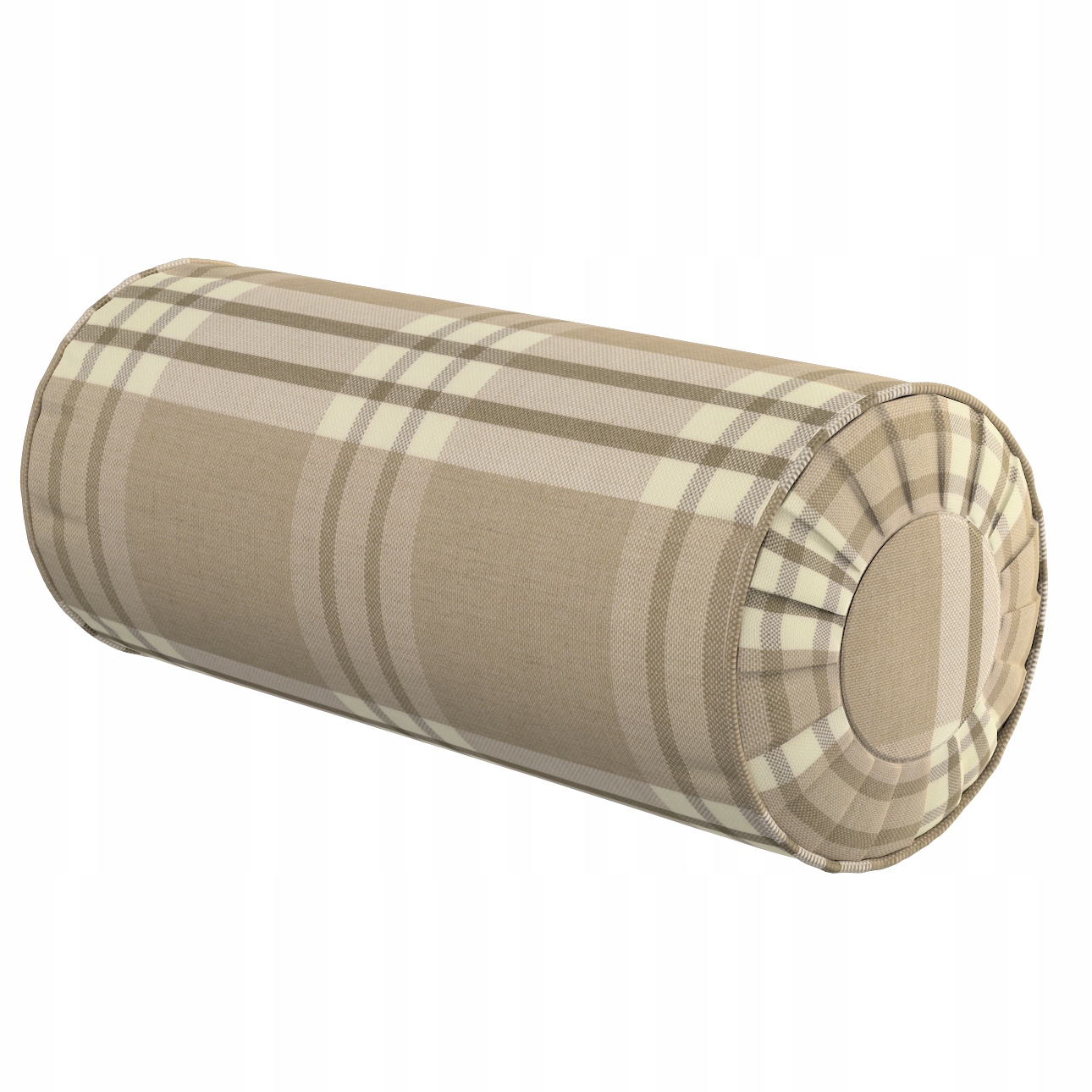 Polštář váleček s záložkami Ø20 x 50 cm béžový