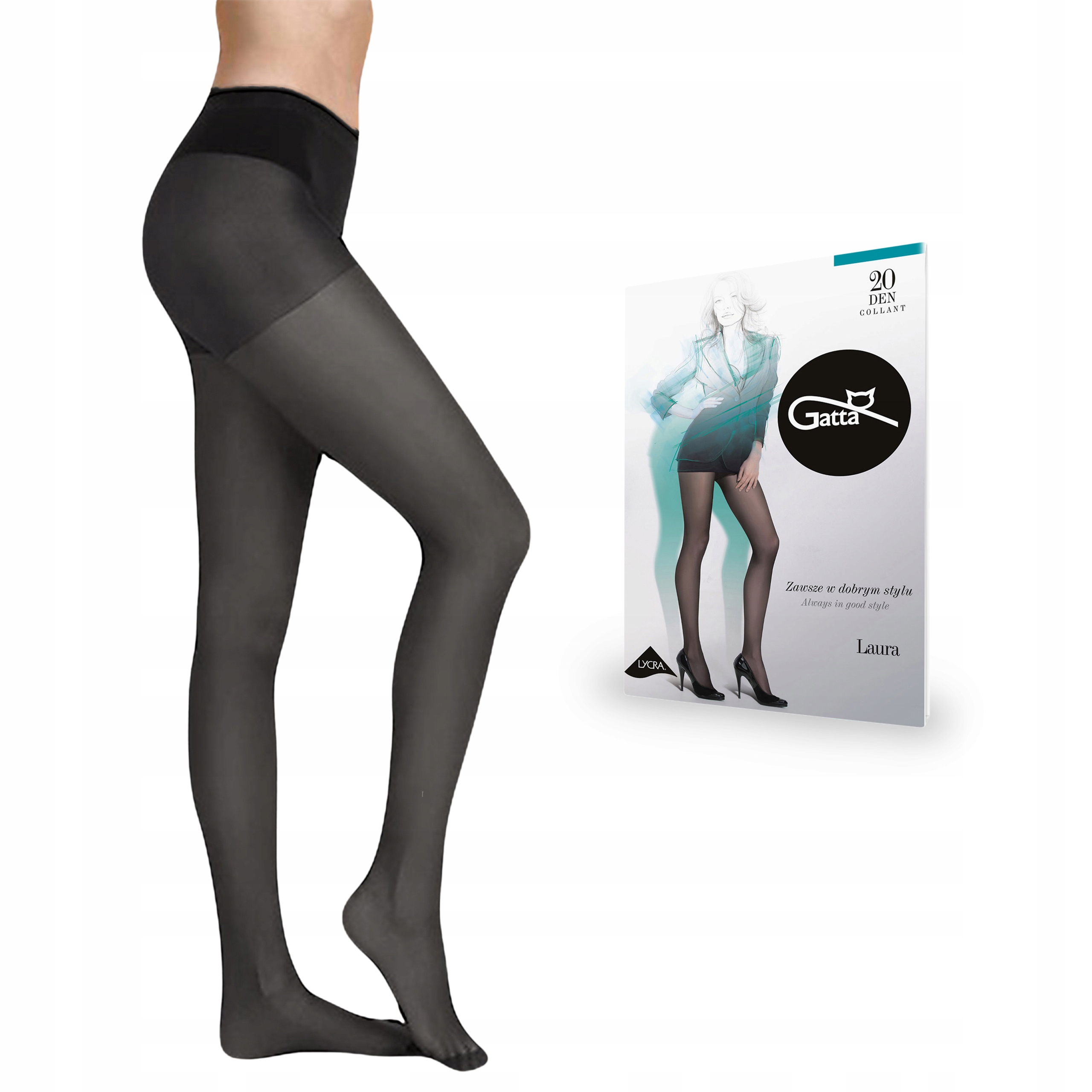 

Rajstopy Gatta Laura 20 den lycra, Grafit 4-L
