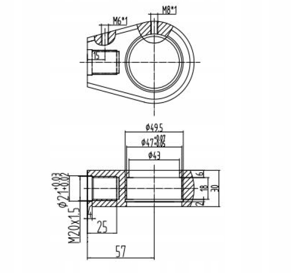Ucho siłownika mocowanie siłownika fi30 Numer katalogowy części SUB29120AA