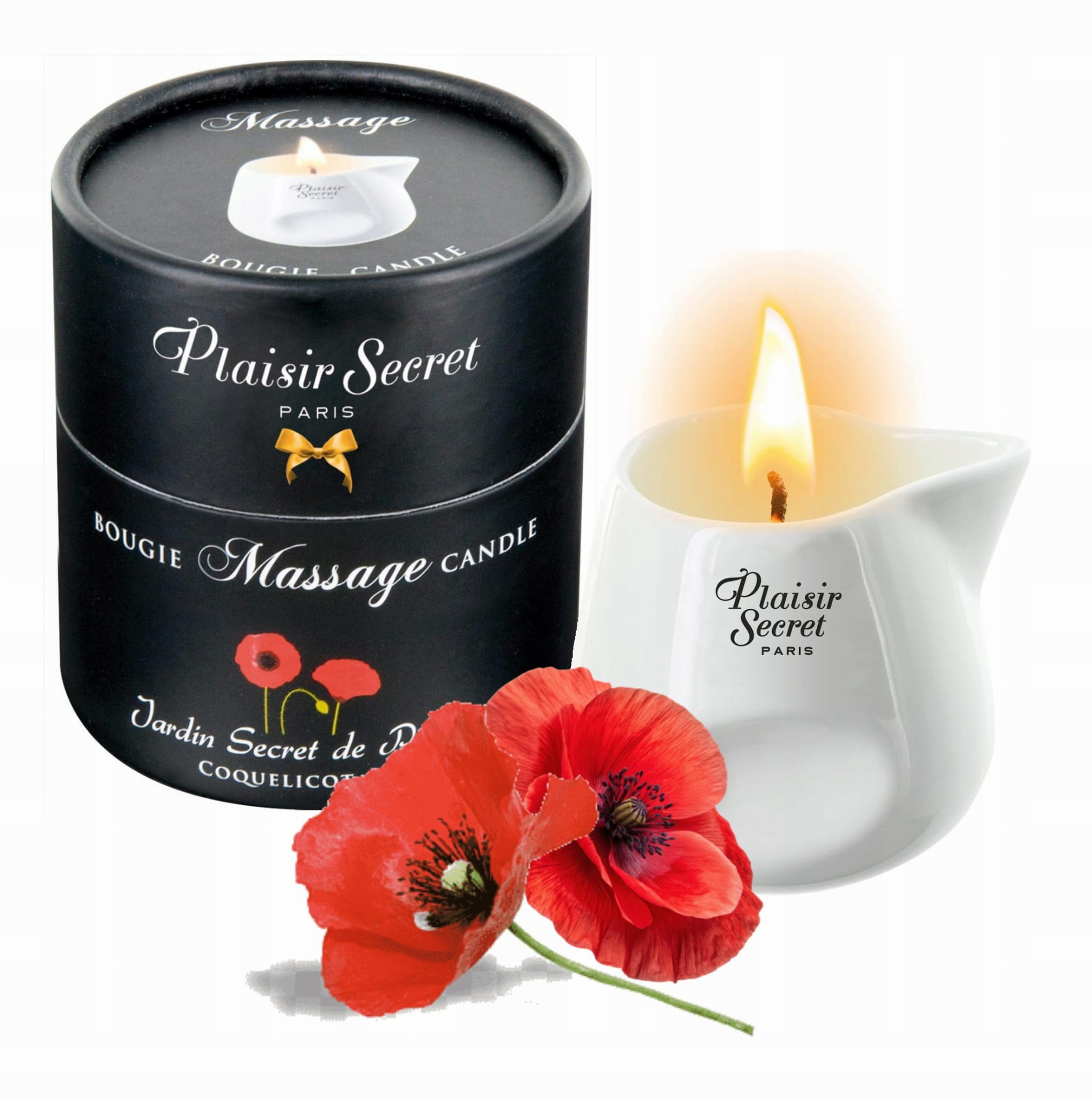 Přírodní masážní svíčka Plaisirs Secrets Poppy 80 ml