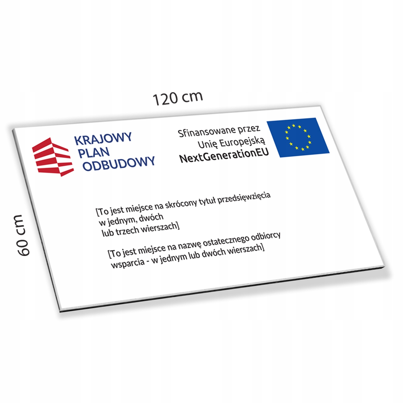 Národní tabule Plán obnovy Kpo 120x60 cm Evropské fondy Uv tisk|