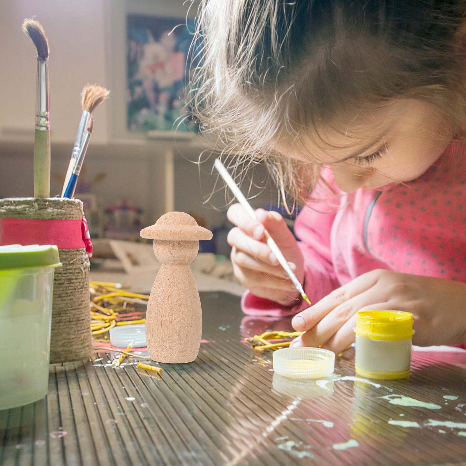 NIEDOKOŃCZONA DREWNIANA LALKA DIY DREWNIANA LALKA NIEMALOWANA Marka bez marki