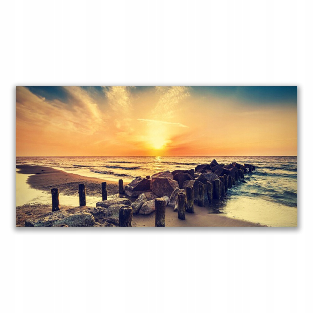 

Obraz akrylowy 120x60 Plaża Falochron Morze Zachód