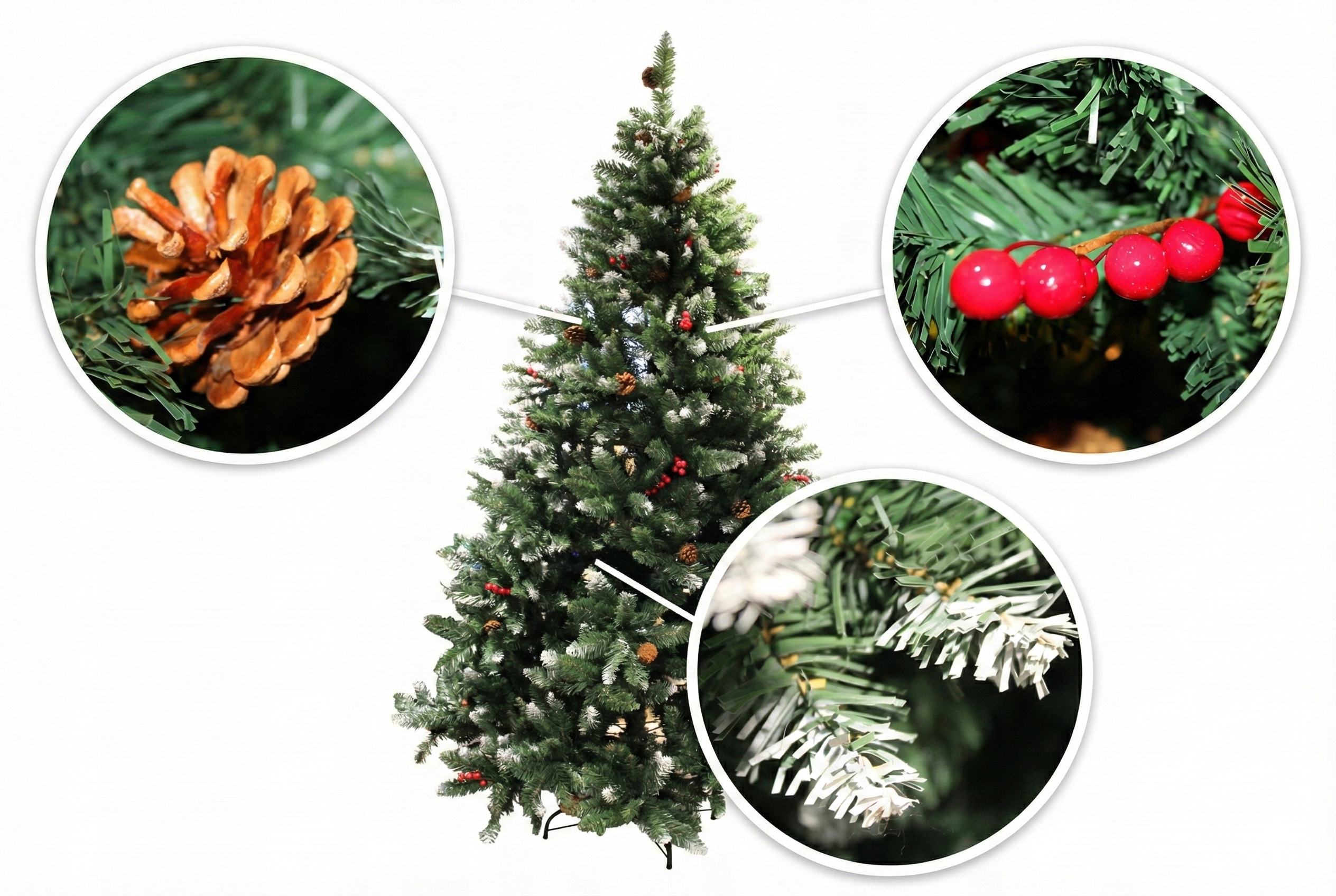 umelý vianočný stromček Jedľa 210 cm Vianočná Hustá Realistická Zasnežená