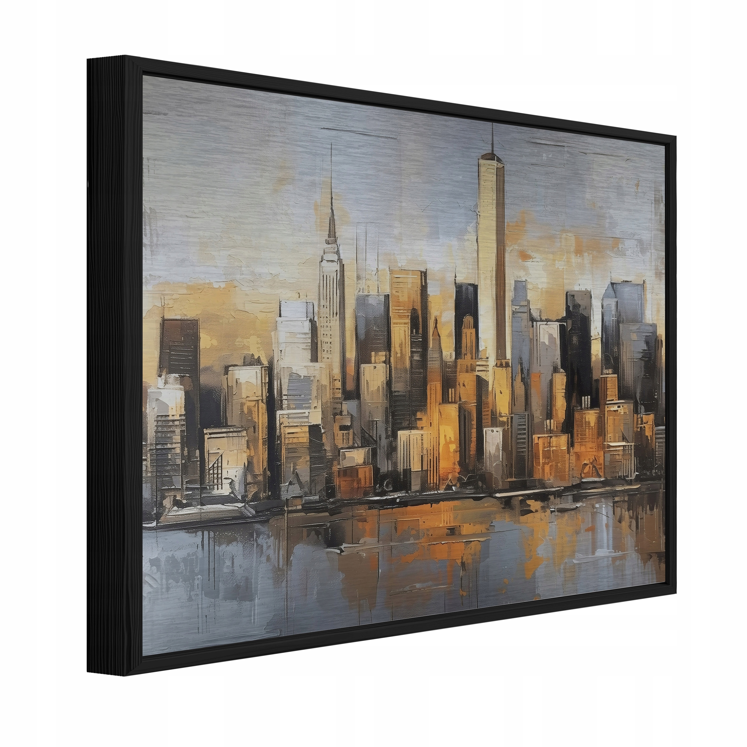 Obraz Na Kovu V Černém Rámu Město Panorama Obývací Pokoj Ložnice 120x80