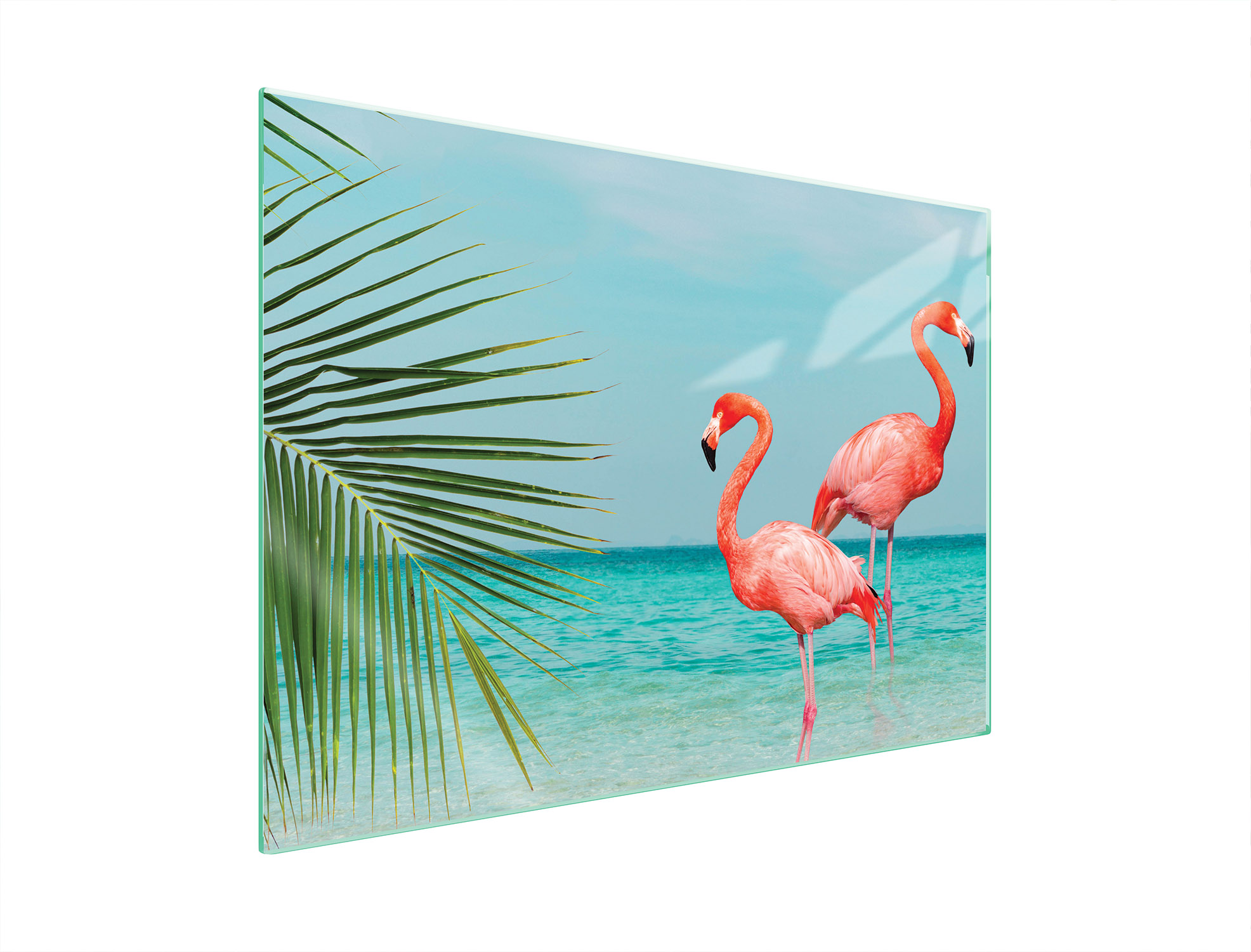 Skleněná Ochranná Deska Na Sporák 70x52 Plameňák Tvrzené Sklo