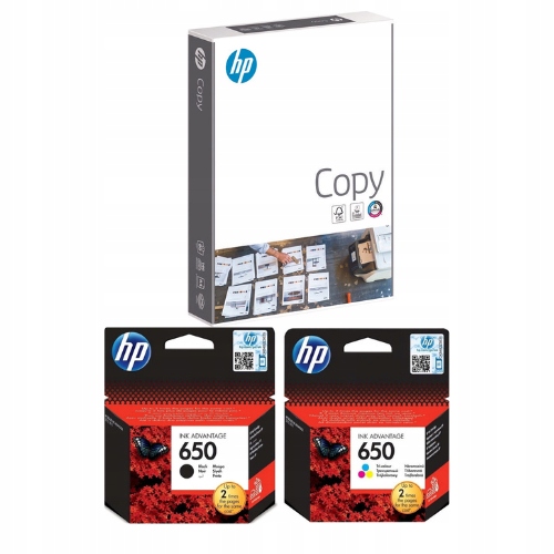 Komplet tuszy 650 czarny+kolor+Papier kreso Hp Cop