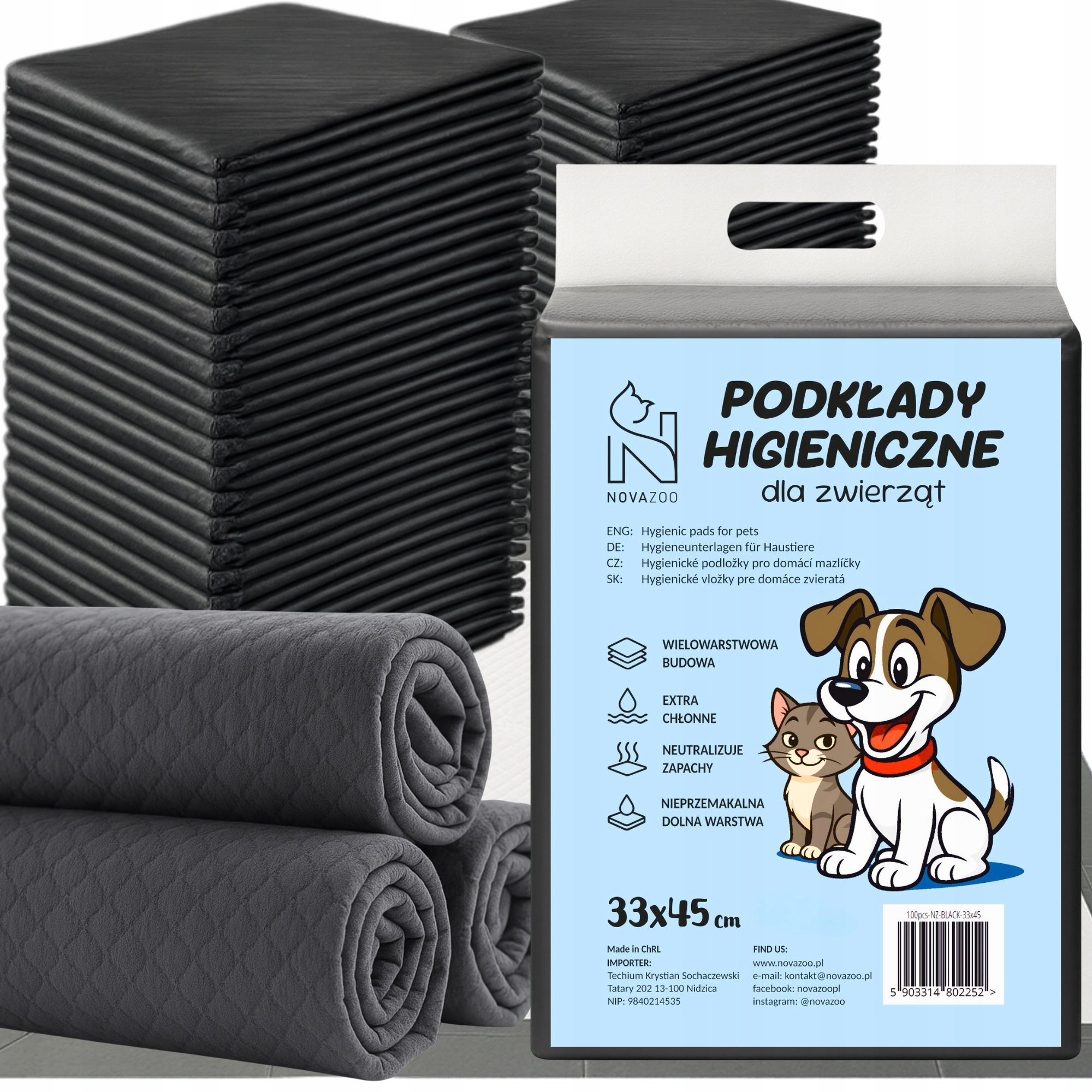 Absorpční Hygienické Podložky Na Jedno Použití Aktivní Uhlí 33x45 800 ks