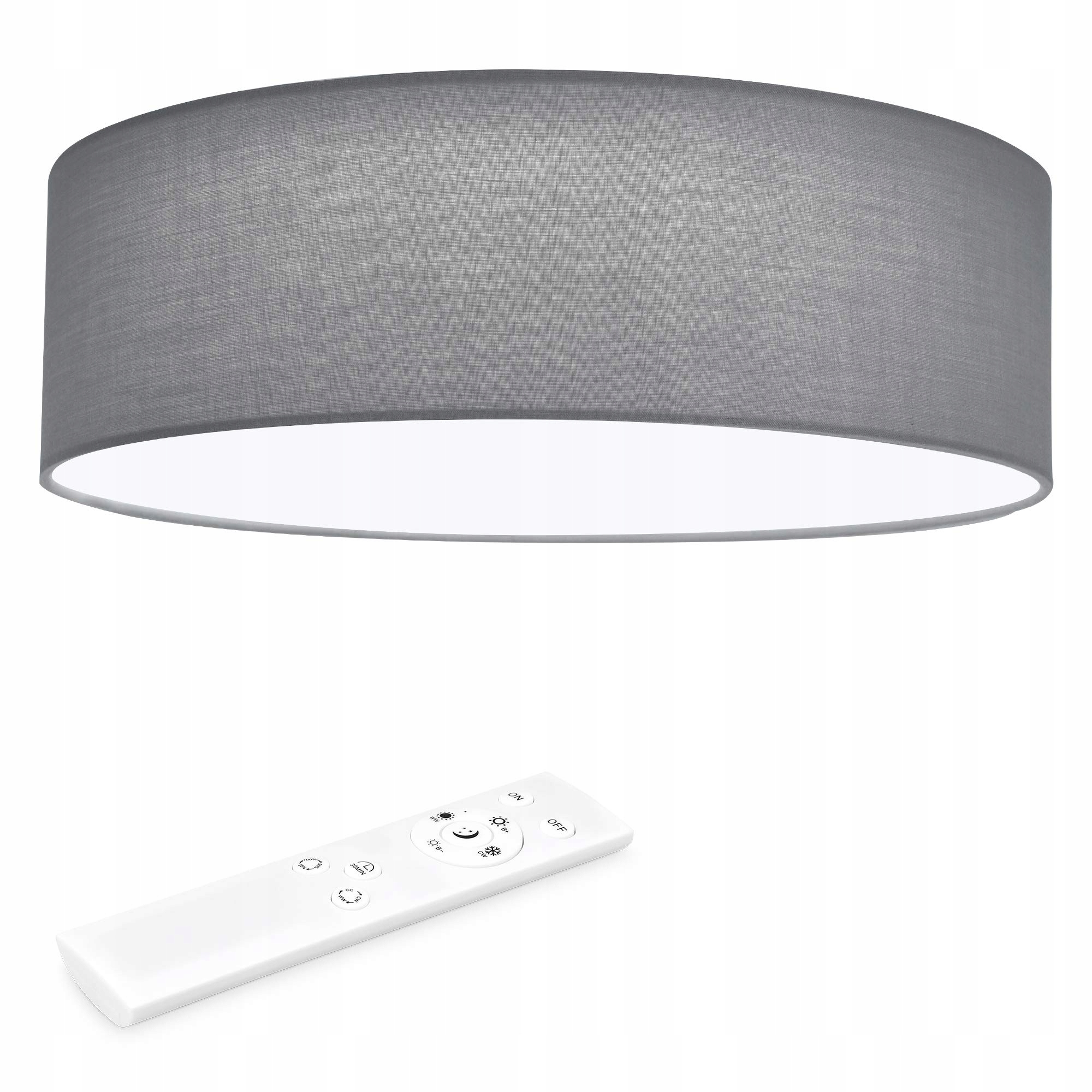 stropní svítidlo Led 22W Ø40 cm Světle šedá Stmívatelná s dálkovým ovládáním