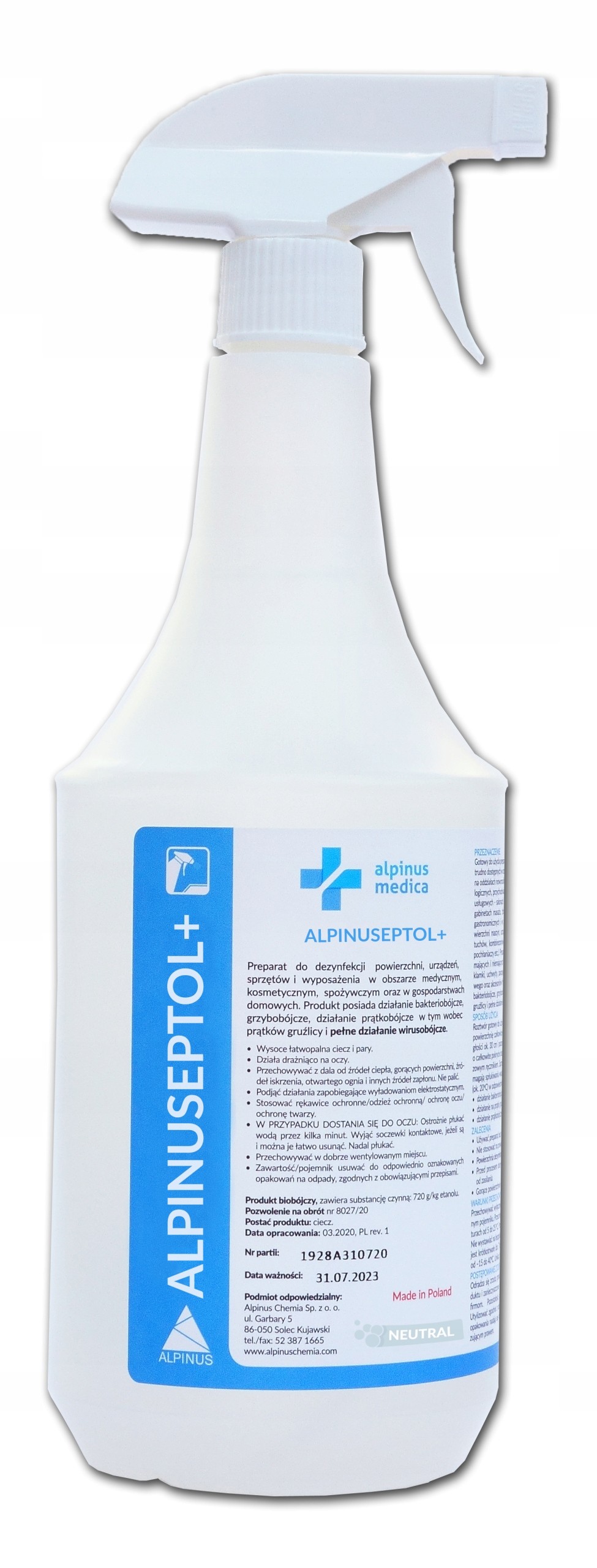 

Płyn Spray do dezynfekcji 1l Alpinuseptol GreenTea