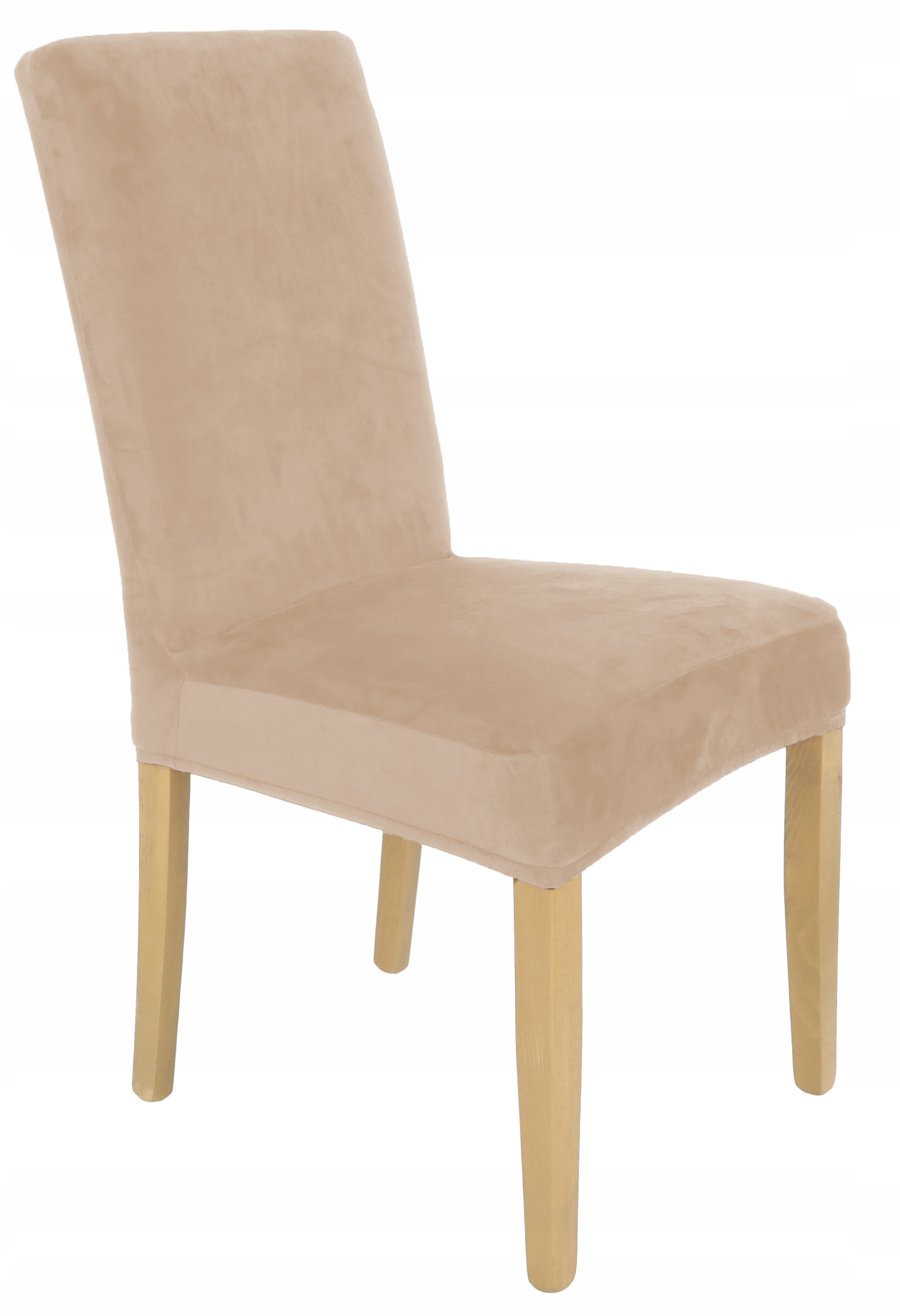 ZESTAW 6SZT. POKROWCE POKROWIEC NA KRZESŁO BEŻ CAPPUCCINO WELUR GRUBY Kolor dominujący beże i brązy